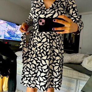 Diane Von Furstenberg wrap dress black and white